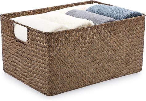 Amazon Hipiwe Seagrass Storage Baskets Bin For Shelf Organizing