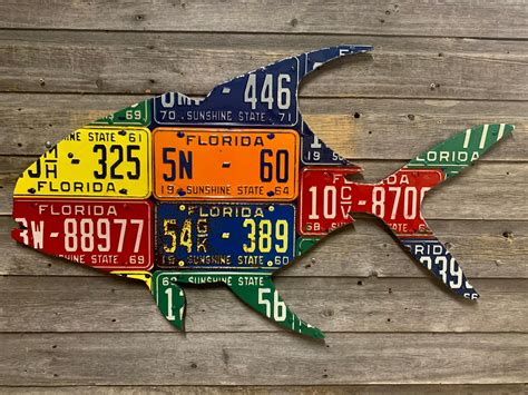 Antique Florida Permit License Plate Art Codys Fish