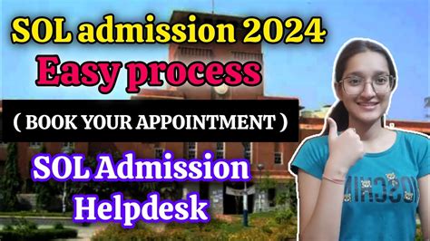 SOL Admission Helpdesk 2024 Easy Process UG PG Admission DU YouTube