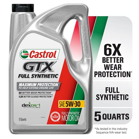 Castrol GTX Full Synthetic 5W 30 Motor Oil 5 Quarts Walmart