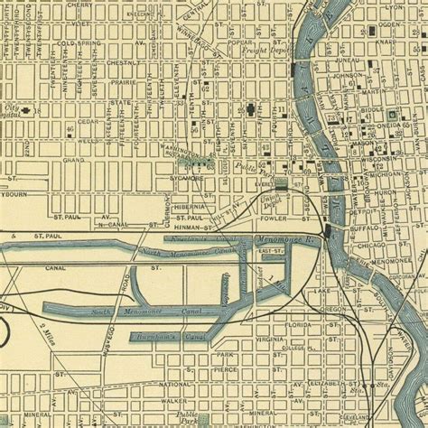 Vintage Map Of Milwaukee Wisconsin 1891 By Teds Vintage Art