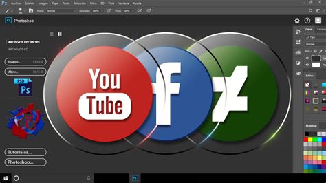 Como crear iconos de redes sociales con Adobe Photoshop cc 2017 Fácil