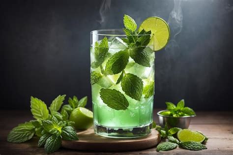 Premium AI Image | Alcohol mojito cocktail with fresh mint isolated