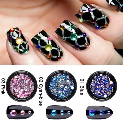 Box Ab Rhinestones For Nails Mixed Size Crystal Clear Flatback Gems