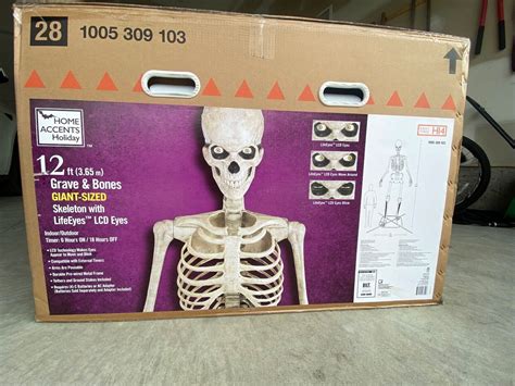 12 Ft Giant Sized Skeleton With LifeEyes TM LCD Eyes Home Depot EBay