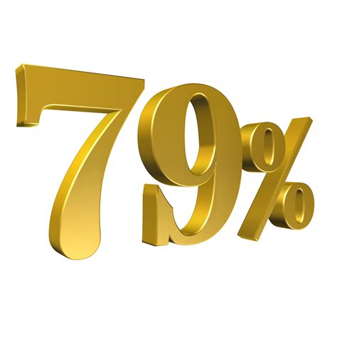 79 Percent Gold Number Seventy Nine 3D Rendering 8506510 PNG