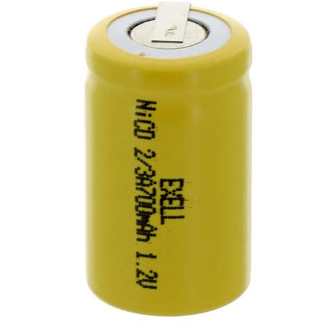 Exell 2 3a Size 1 2v 700mah Nicd Rechargeable Battery With Tabs Fast Usa Ship