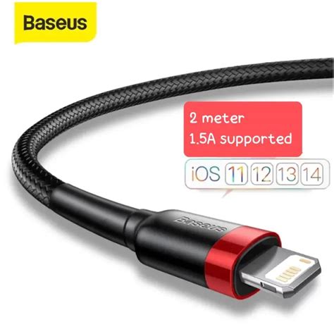 Baseus Cafule Quick Charge 2 4a Usb To Lightning Cable For Ip 2 Meter 1 Meter