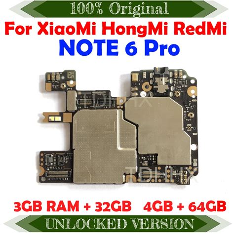 Tdhhx Full Working For Xiaomi Redmi Note 6 Pro Motherboard 100 Unlocked Original Logic Board