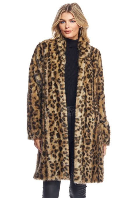 Supernova Faux Fur Knee Length Coat Fabulous Furs