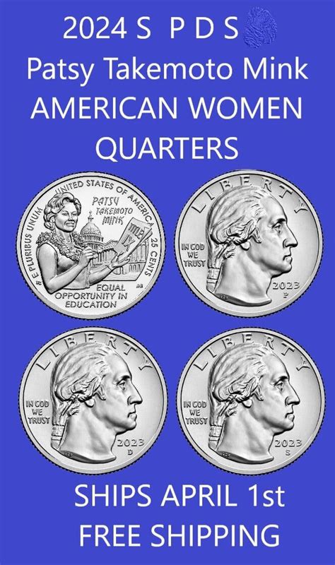 P D S Patsy Takemoto Mink American Women Quarters Coin Set