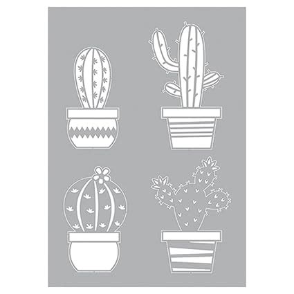 efco 9320953 Stencil Cactus Stencil plástico Blanco 29 7 x 21 x 0