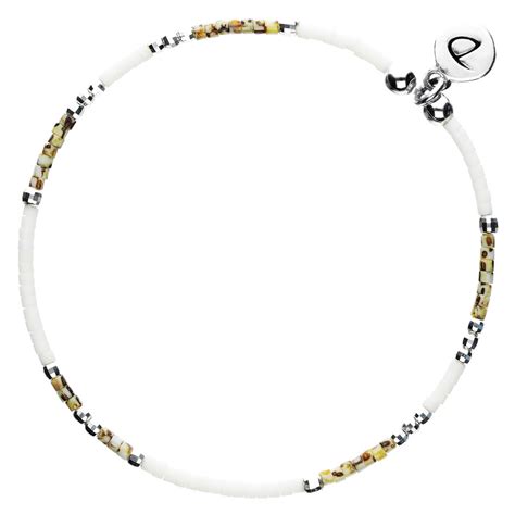 Bracelet Lastique Pise Beige Cr Me L Opard Doriane Bijoux