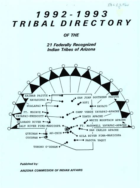 1992 1993 Tribal Directory Of The 21 Federally Recognized Indian Tribes