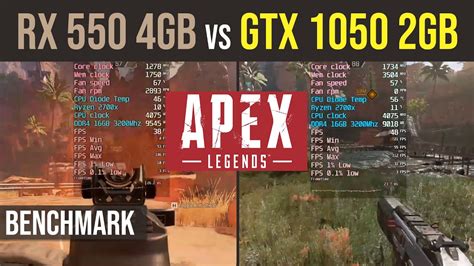 Apex Legends RX 550 4gb Vs GTX 1050 2gb Benchmark YouTube