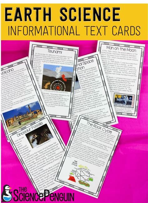 Earth Science Informational Text Cards Science Informational Text