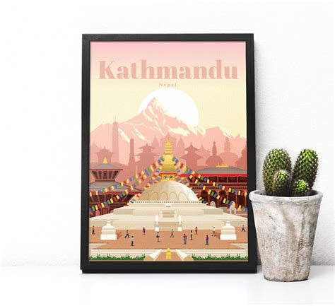 Kathmandu Print Kathmandu Poster Kathmandu Poster Nepal Druck Nepal