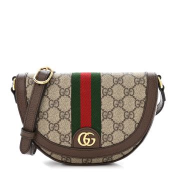 Gucci Gg Supreme Monogram Textured Dollar Calfskin Web Mini Ophidia