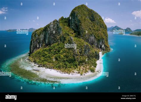 El Nido Palawan Philippines Aerial Drone Above Shot Of Impressive Pinagbuyutan Island