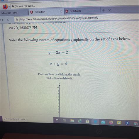 Solve The Following System Of Equations Graphically On The Set Of Axes