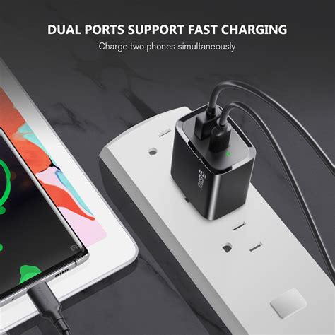 Esoulk W Pd Qc Fast Wall Charger Ft Usb C To C Cable Black