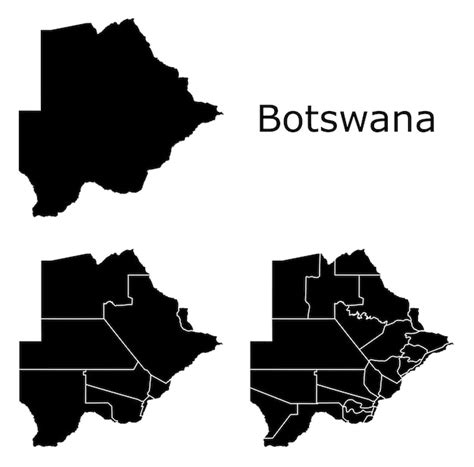 Premium Vector Botswana Vector Maps With Administrative Regions