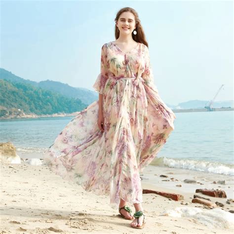 2019 New Collection Summer V Neck Semi Formal Maxi Party Maxi Dress