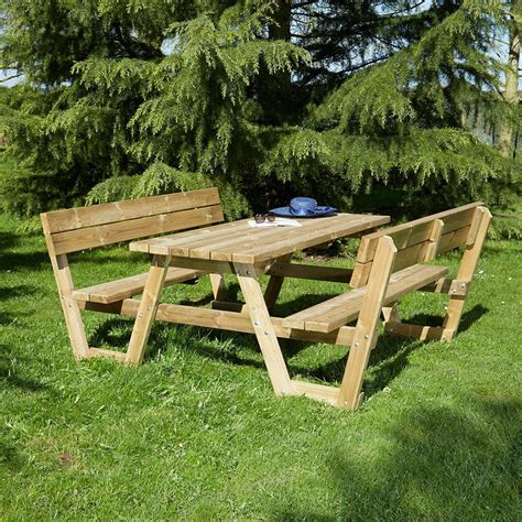 Table Pique Nique En Bois Versailles Avec Dossiers Places Achat