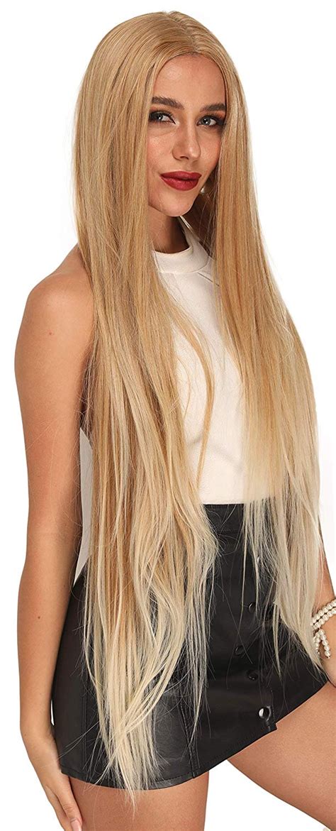 Womens Long Blonde Cosplay Synthetic Fiber Heat Resistant Quality