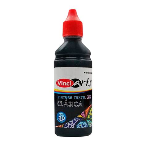 Pintura Textil Vinci 3D Negro 30 Ml Walmart