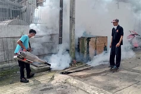 Cegah Penyebaran DBD Puskesmas Pajar Bulan Lakukan Fogging