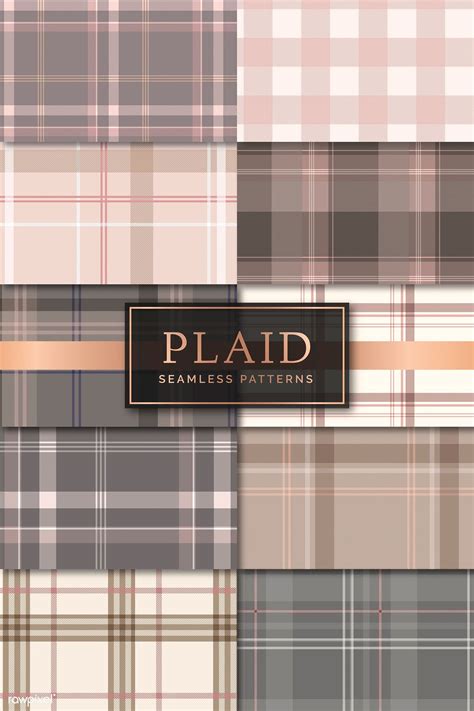 Brown Plaid Seamless Patterned Background Vector Set Premium Image By Kappy