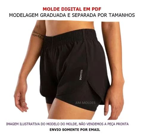 Molde Short Fitness Duplo Feminino P A Gg Parcelamento Sem Juros