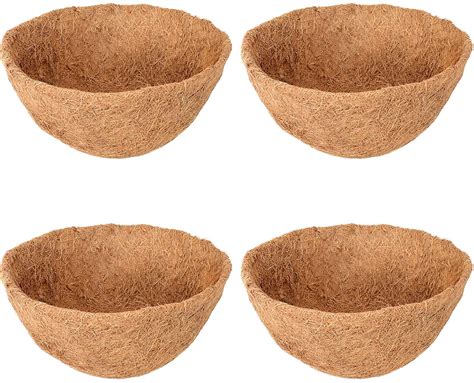 Zeedix 4pcs 10inch Coconut Liners Coco Coir Hanging Basket Liners 100 Natural Coco Fiber Liners