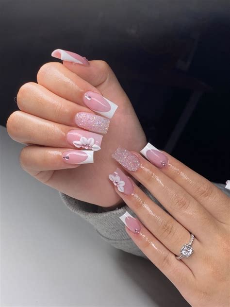 French Tip Acrylic Nails Short Square Acrylic Nails Acrylic Nails