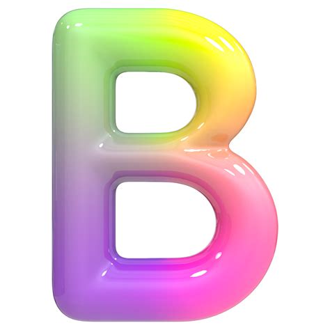 Font B 3d Rendering Color Gradient 46653902 Png