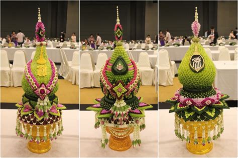 Thai Flower Arrangement | การจัดดอกไม้, Diy และงานฝีมือ, พวงมาลัย