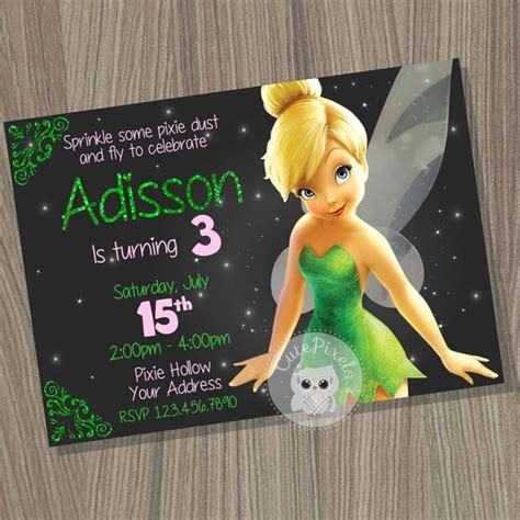 Tinkerbell Invitation Fairy Invitation Tinkerbell Birthday Etsy