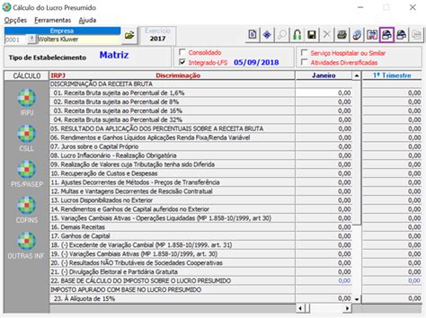 C Integra O De Valores Fiscais Windows C Lculo Do Lucro Presumido