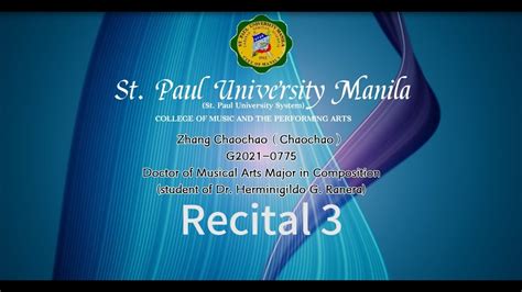 Recital 3 Zhang Chaochaochaochao G2021 0775 Youtube