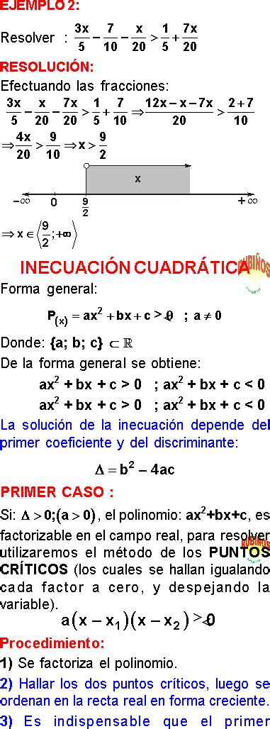 Inecuaciones Ejemplos Y Problemas Resueltos