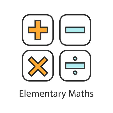 Maths Symbols Color Icon Calculating Elementary Mathematics Plus