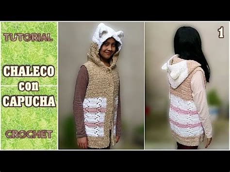 Como Tejer Chaleco Con Capucha A Crochet 1 2 YouTube