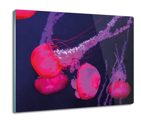 szklana osłona kuchenna Różowe meduzy ocean 60x52 ArtprintCave