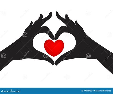 Silhouetted Hands And Love Heart Stock Vector Image 39008725