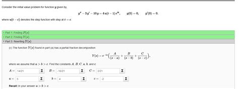 Solved Consider The Initial Value Problem For Function Y Chegg