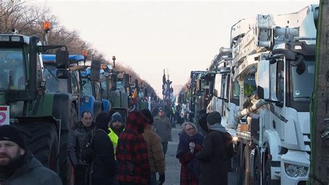 German Farmers Block Streets In Berlin With Tractors World News Sky