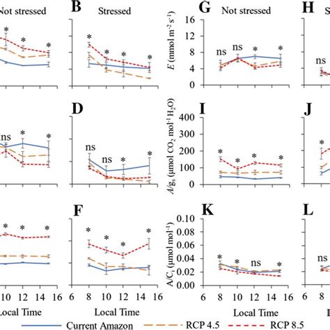 Net CO2 Assimilation Rate A A B Stomatal Conductance Gs C D