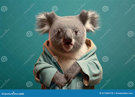 Studio Portrait Of A Very Angry Furious Koala Created With Generative