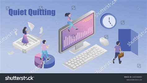 Quiet Quitting Workplace Boundaries 9 5 Stock Vector Royalty Free